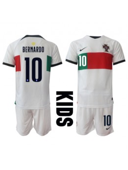 Billige Portugal Bernardo Silva #10 Bortedraktsett Barn VM 2022 Kortermet (+ Korte bukser)